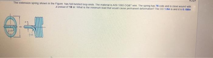 Solved The extension spring shown in the Figure nas | Chegg.com