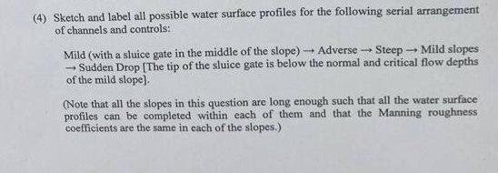 Solved a (4) Sketch and label all possible water surface | Chegg.com