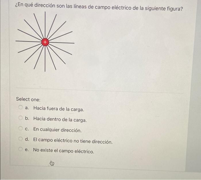 Solved In what direction are the electric field lines in the | Chegg.com