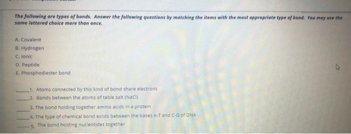 Solved The following are types of bonds. Answer the | Chegg.com
