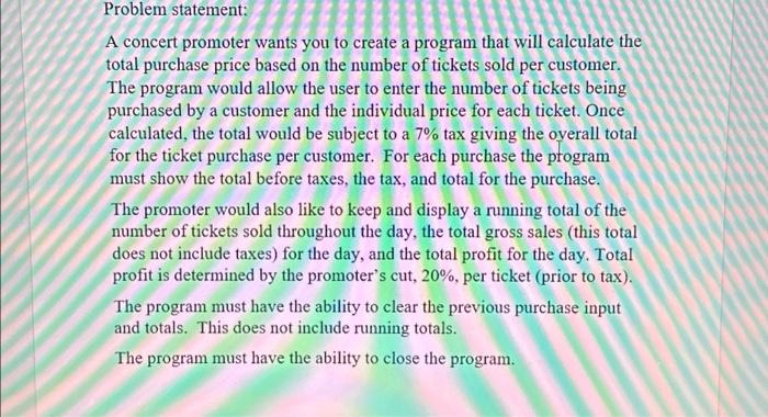 Solved Problem statement: must be done in (visual studio)A | Chegg.com
