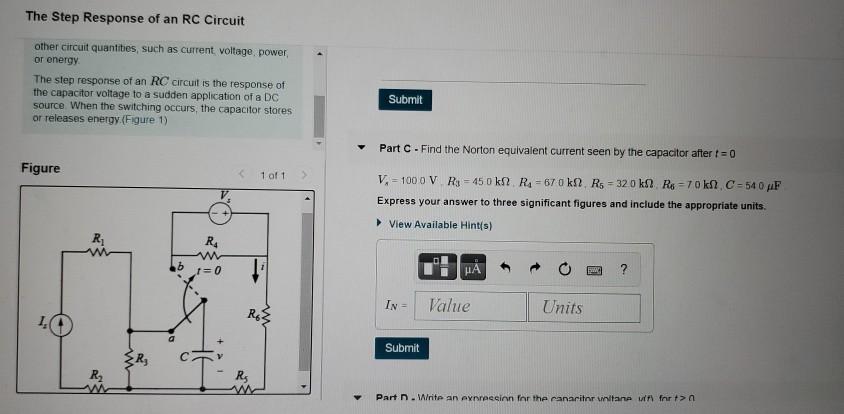 Solved The Step Response of an RC Circuit Learning Goal: To | Chegg.com