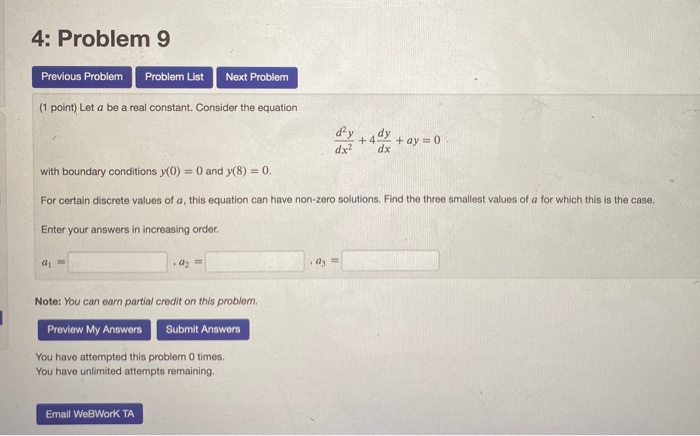 Solved 4: Problem 9 Previous Problem Problem List Next | Chegg.com