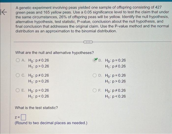 find the p value of the sample test statistic