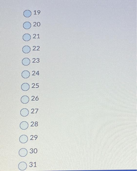 Solved A. 10 B. 11C. 12 D. 13 E. 14 F. 15 G. 16 H. 17I. 18J. | Chegg.com