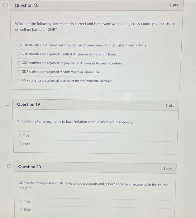 Solved Question 18 1 pts Which of the following statements | Chegg.com