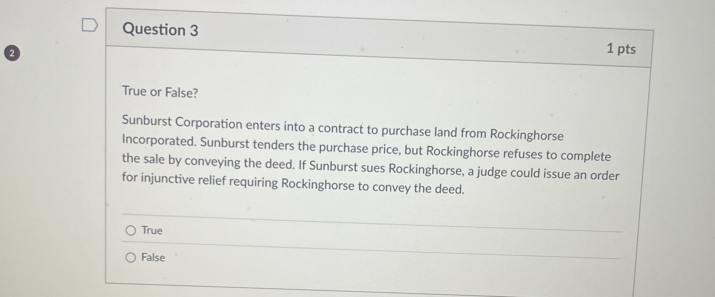 Solved Question 3True or False?Sunburst Corporation enters