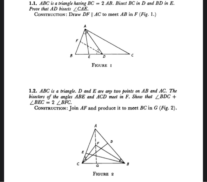 Solved 1.1. ABC is a triangle having BC = 2 AB. Bisect BC in | Chegg.com