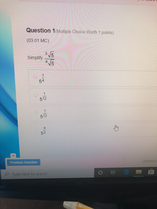 Solved Question 1 (Multiple Choice Worth 1 points) (03.01 | Chegg.com