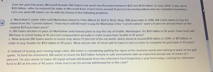Solved 36 Over the past few years, Microsoft founder Bill | Chegg.com