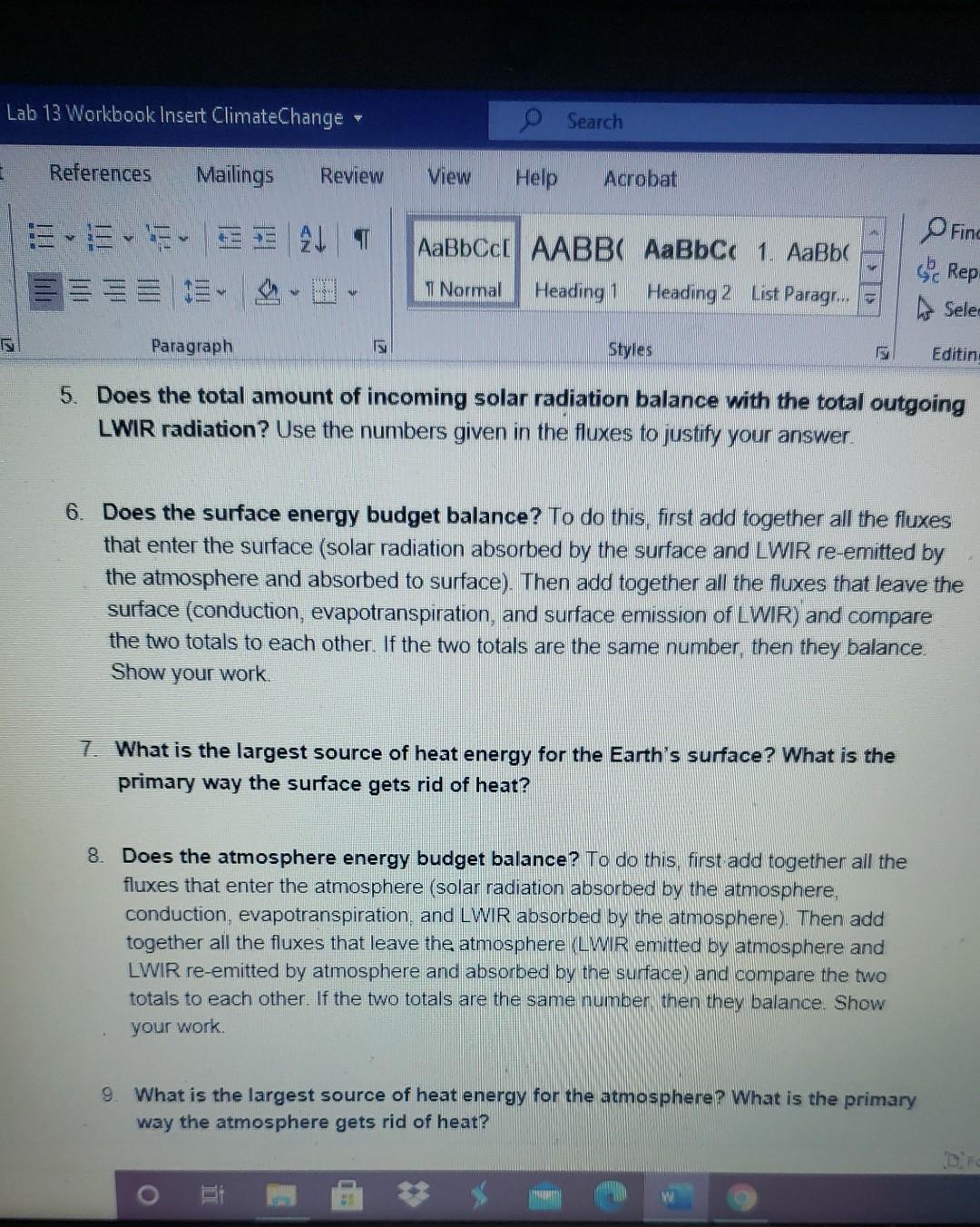 Solved 107 Total Reflected Solar Radiation 107 342 235 | Chegg.com