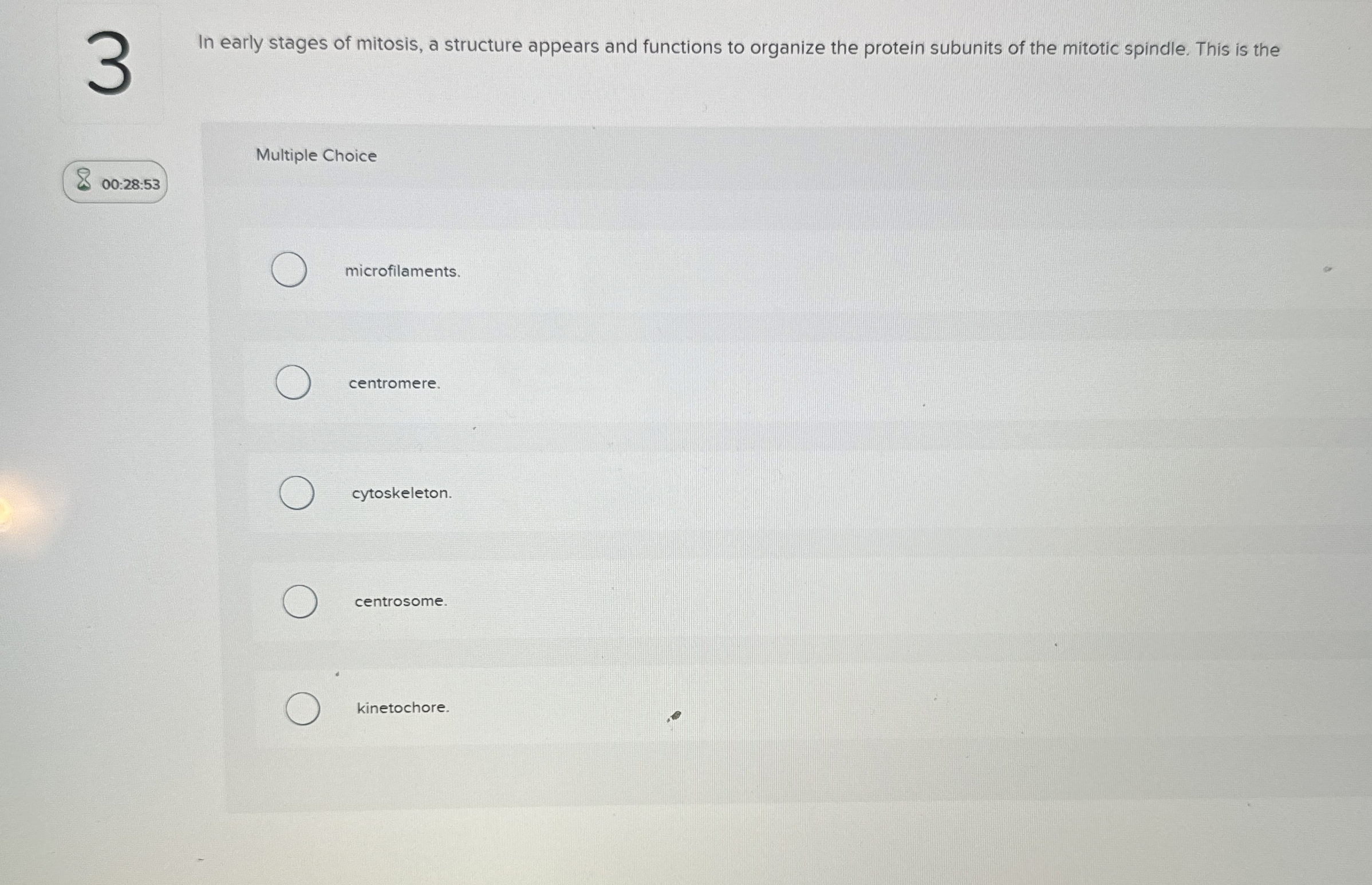 Solved 3in Early Stages Of Mitosis, A Structure Appears And 