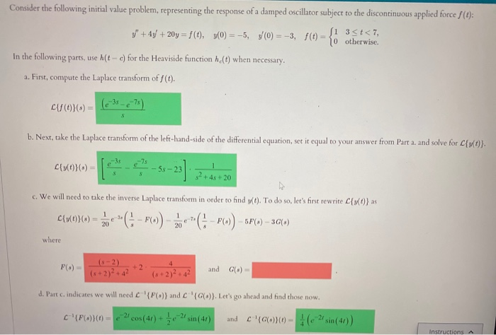 Solved Consider the following initial value problem, | Chegg.com