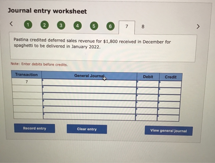 Solved Journal entry worksheet Pastina | Chegg.com