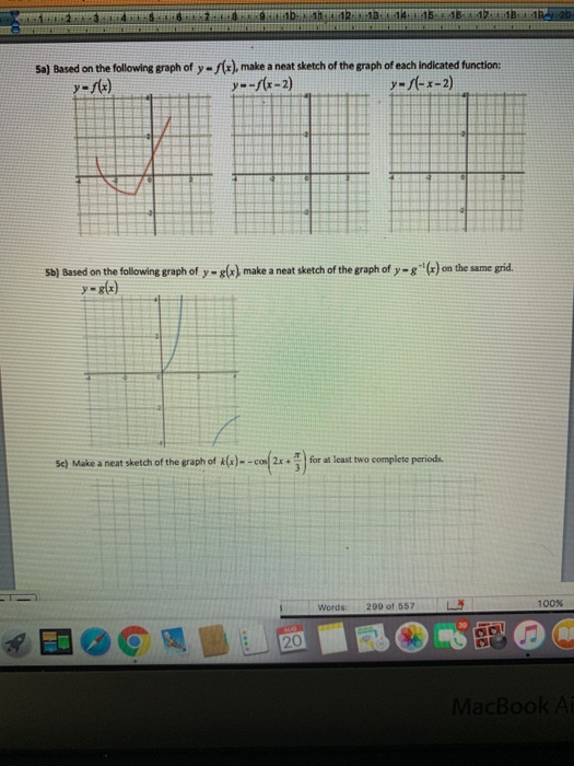 Solved 12-13 16 B 1 Sa) Based on the following graph of y = | Chegg.com