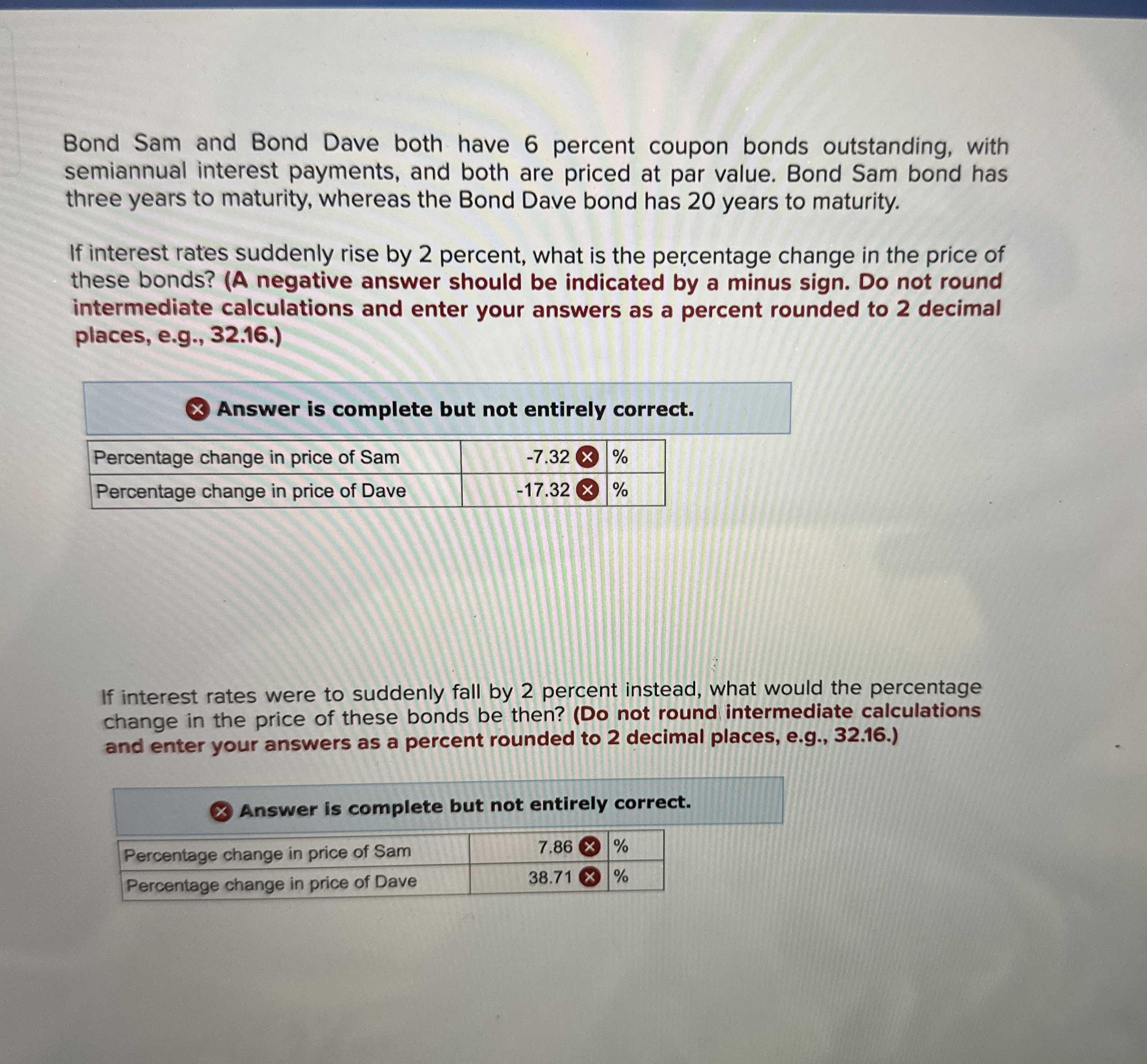 Bond Sam and Bond Dave both have 6 ﻿percent coupon | Chegg.com
