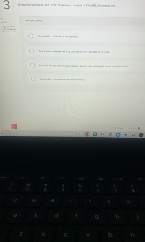 Solved 3If you enter a formula, and Excel returns an error | Chegg.com