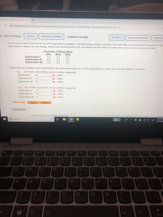 Solved X + A Webassign Net/web/student/Assignment. Responses | Chegg.com