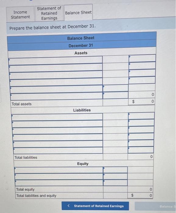 Solved On December 31, a company had the following accounts | Chegg.com