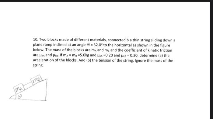 Solved 10. Two Blocks Made Of Different Materials, Connected | Chegg.com