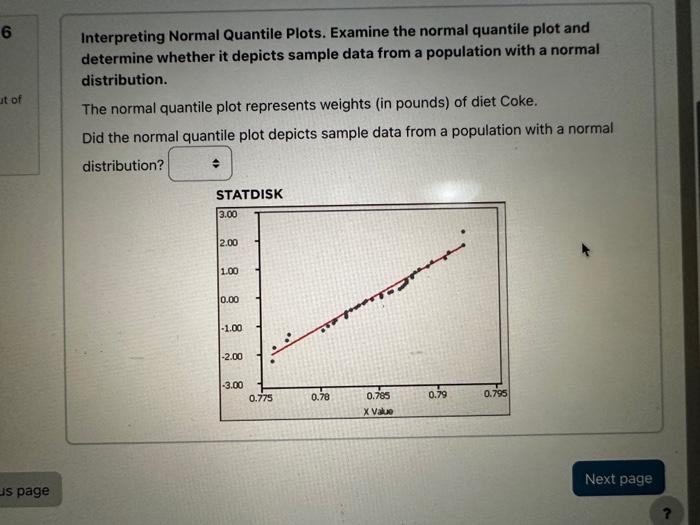Solved Interpreting Normal Quantile Plots. Examine the | Chegg.com