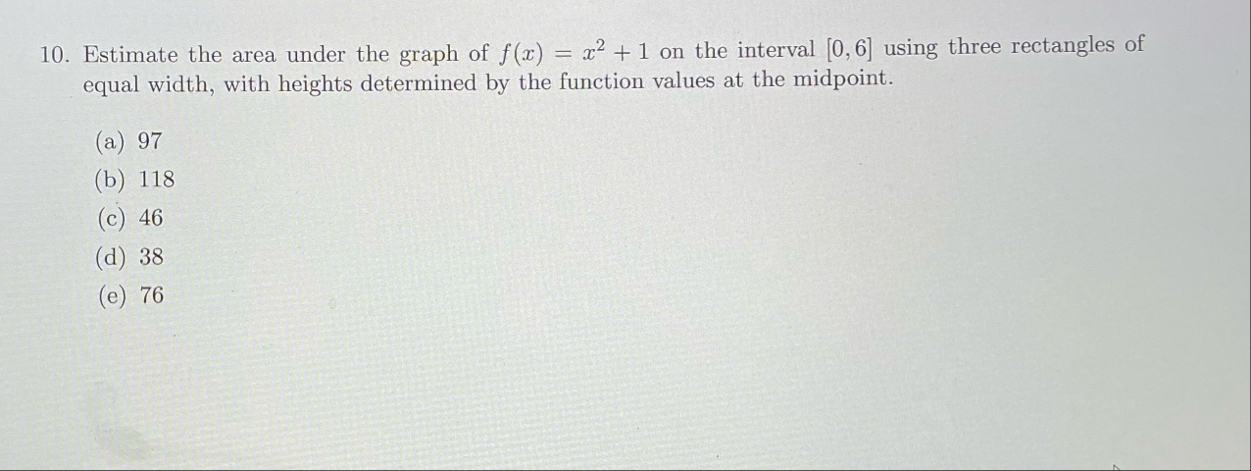 Solved Estimate the area under the graph of f(x)=x2 1 ﻿on | Chegg.com