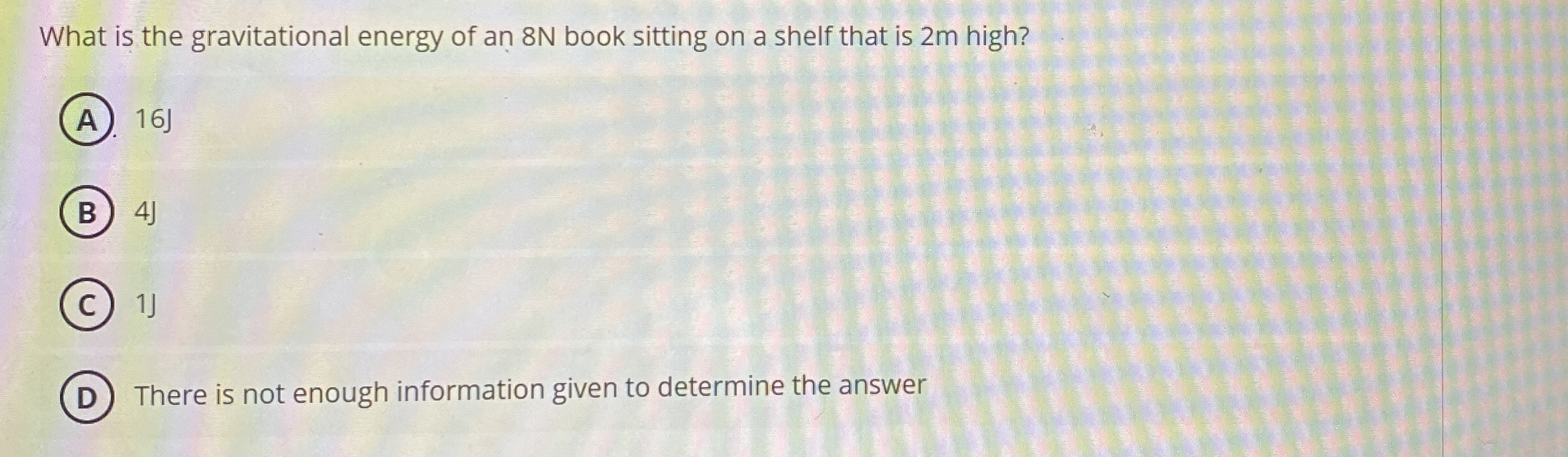 Solved What is the gravitational energy of an 8 ﻿N book | Chegg.com