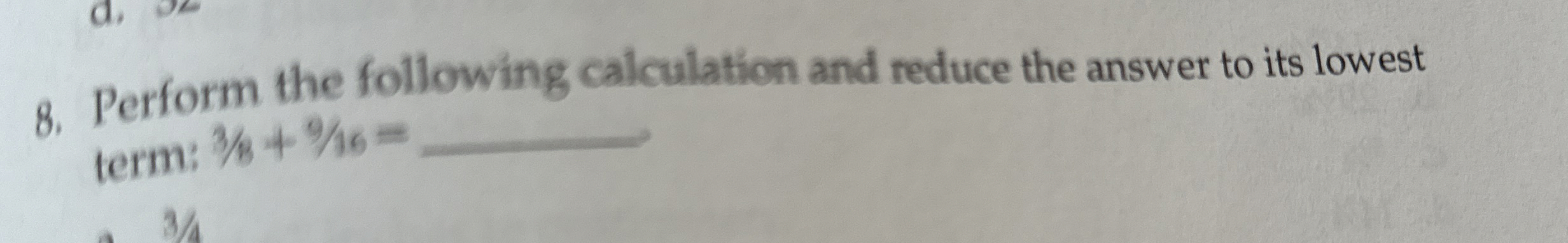 Solved Perform the following calculation and reduce the | Chegg.com
