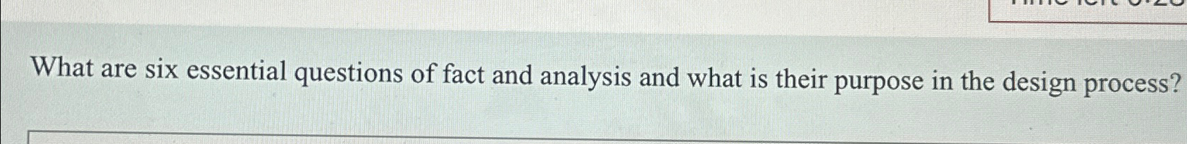 Solved What are six essential questions of fact and analysis | Chegg.com