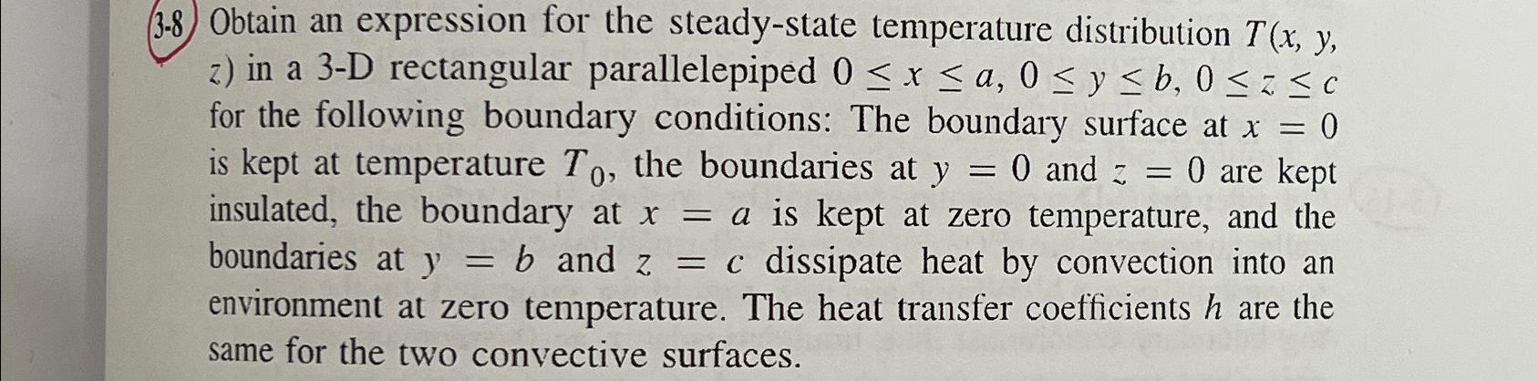 Solved (3-8) ﻿Obtain an expression for the steady-state | Chegg.com
