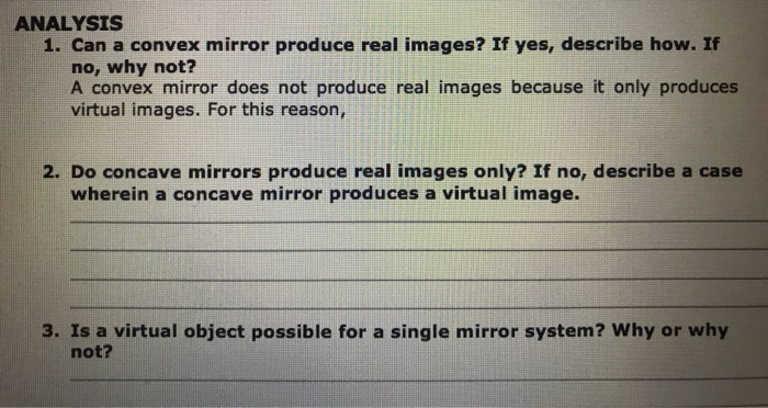 Convex Mirror Produce Real Images, Explain Why Convex Mirrors Can Only Produce Virtual Images