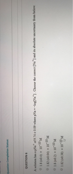 Solved Question Completion Status: QUESTION 6 1.8 (0.4)