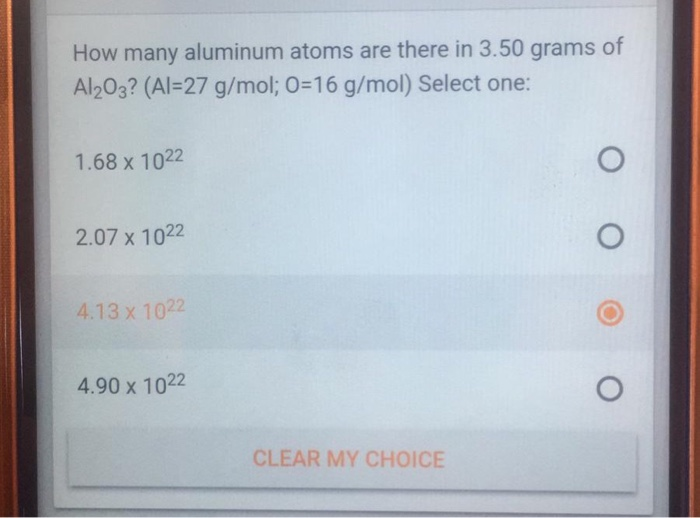 Solved How many aluminum atoms are there in 3.50 grams of