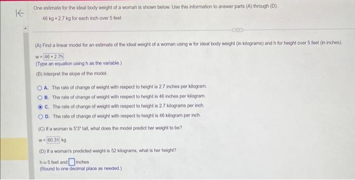 solved-one-estimate-for-the-ideal-body-weight-of-a-womah-is-chegg