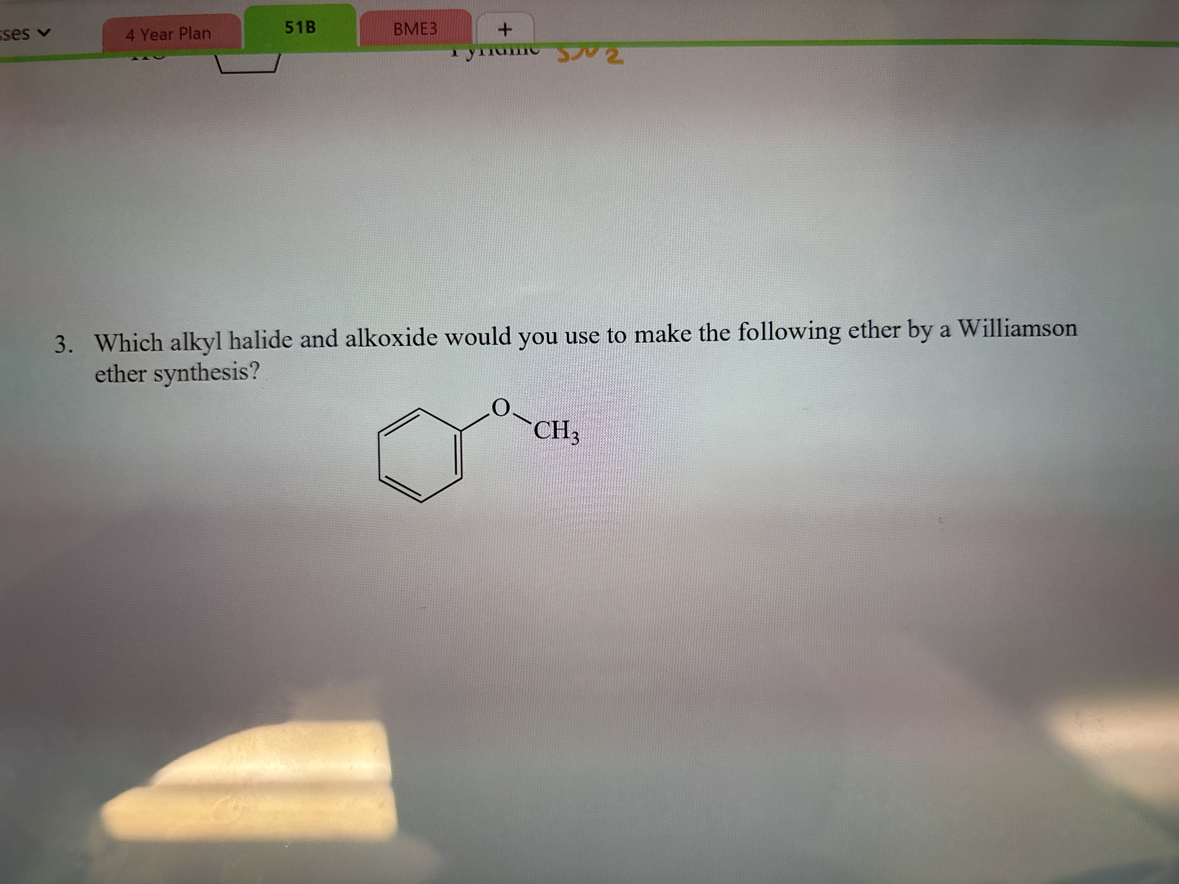 Solved Which alkyl halide and alkoxide would you use to make | Chegg.com