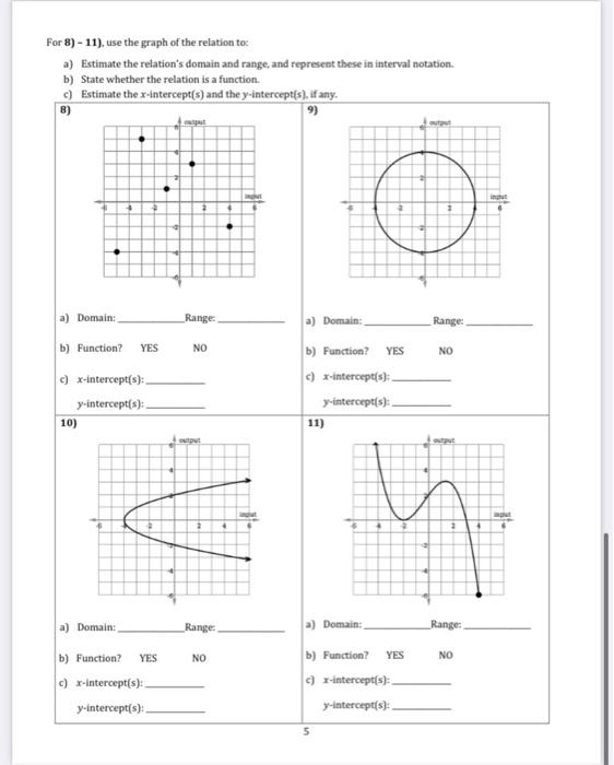 Solved For 8) - 11), use the graph of the relation to a) | Chegg.com