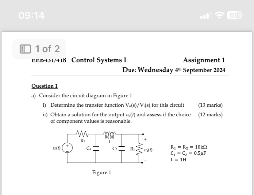 Solved Question 1a) ﻿Consider the circuit diagram in Figure | Chegg.com