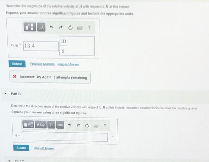 Solved At the instant shown in (Figure 1), the car at A is | Chegg.com