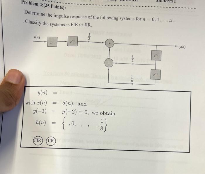 Solved Determine The Impulse Response Of The Following | Chegg.com