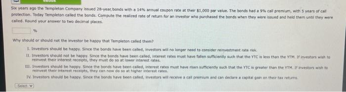 Solved 51x years ago the Templeton Company issued 28 -year, | Chegg.com