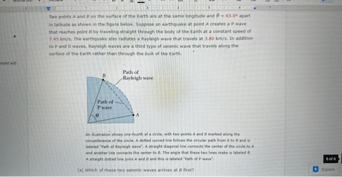 4.(i)Two points A and B on the surface of the Earth | Chegg.com