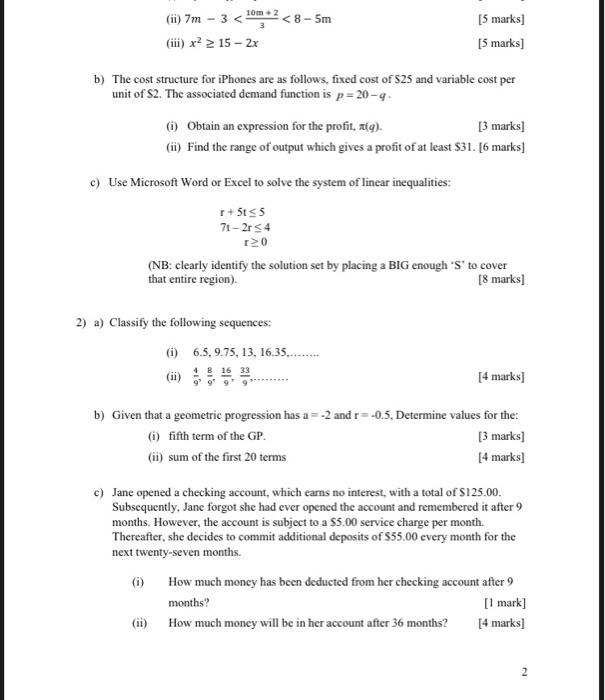 Solved (ii) 7m−3