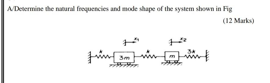 Solved A/Determine The Natural Frequencies And Mode Shape Of | Chegg.com