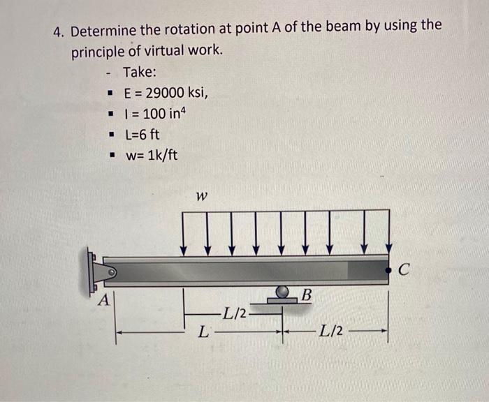 Solved 4. Determine the rotation at point A of the beam by | Chegg.com