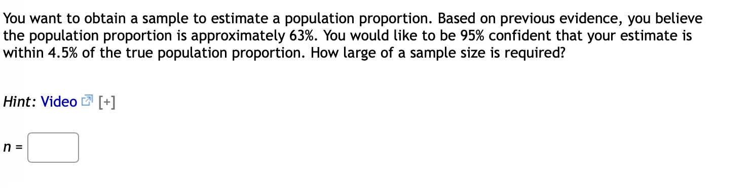 Solved You want to obtain a sample to estimate a population | Chegg.com