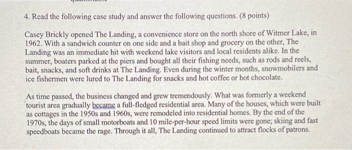Solved 4. Read the following case study and answer the | Chegg.com
