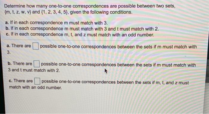 Information about the correspondence between the number and type