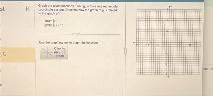 Solved graph the given functions, f and g, in the same | Chegg.com