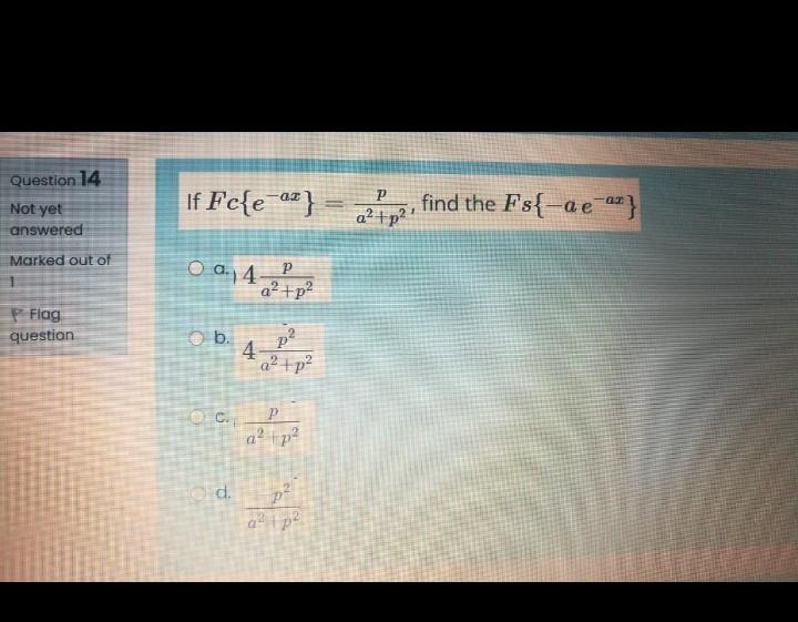 Solved Question 14 Not Yet If Fc E At C Ip Find The F Chegg Com