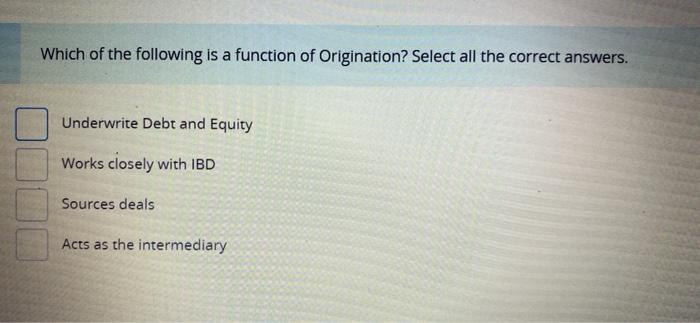 solved-which-of-the-following-is-a-function-of-origination-chegg